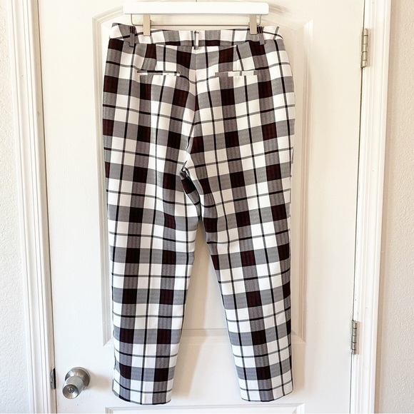 ASOS Check Burgundy Cropped Pants - Picture 7 of 11